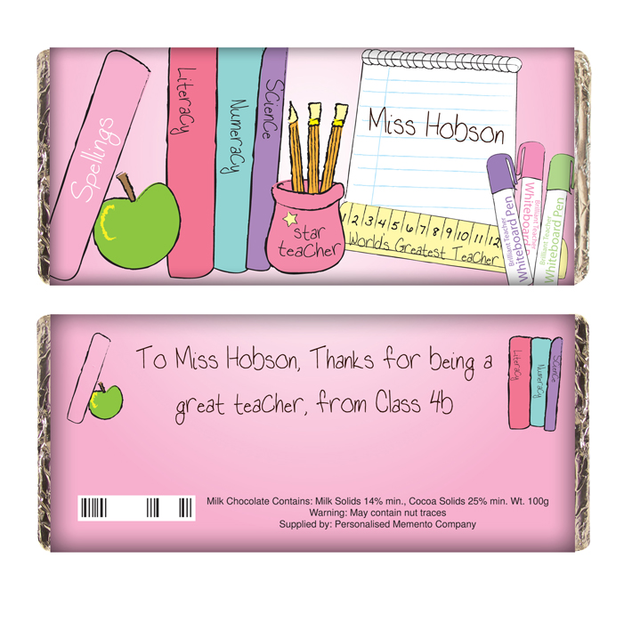 Teachers Books Female Chocolate Bar